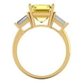 thumbnail image 4 of 3ct asscher cut yellow natural citrine 18k yellow gold 3 stoneBridal Wedding Engagement Promise Anniversary Ring for Women size 7.25, 4 of 7