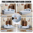 thumbnail image 5 of Newboti Floor Couch,Compression Sofa,Convertible Floor Sofa Bed-with Pillow Back Support Armrest,Comfy Futon Couch Lounge Sleeper Bed,Chenille fabric,for Living Room Bedroom (LIGHT-BLUE) BN.7643, 5 of 16