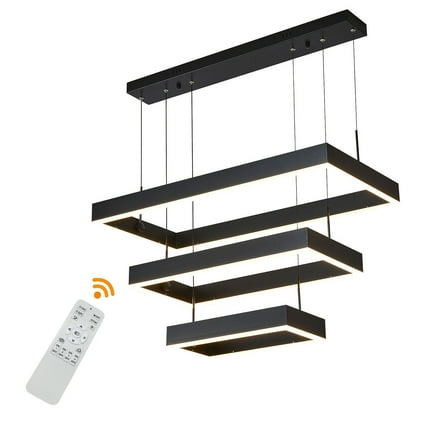 Modern LED Ceiling Light Dimmable Pendant Lamp Living Room Chandelier W/ Remote