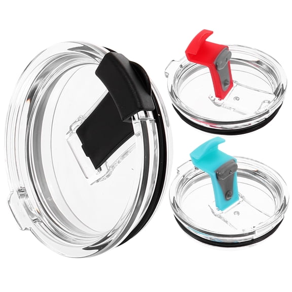 OFFIGAM 3-Pack Spill Proof Tumbler Cup Lids with Insulating Feature, Assorted Colors, and Leak Resistant Covers