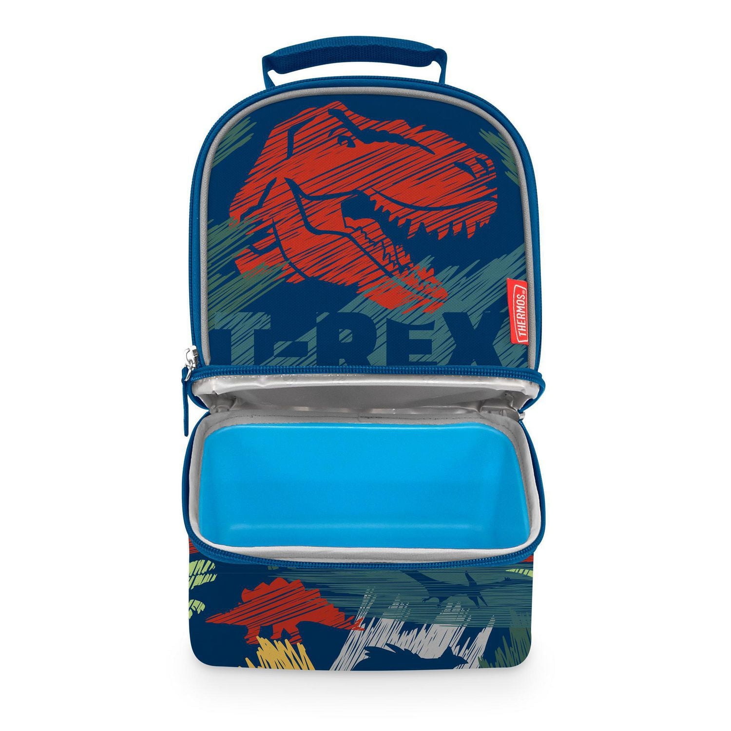 Thermos Dual Compartment Lunch Bag with Liner, Dino