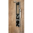 thumbnail image 2 of Leilani 8-in ShowerSpa with 6-Dual Function Body Jets Slide Bar Handshower and Built-in Mirror Black Glass and Chrome, 2 of 7