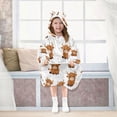 thumbnail image 7 of Wearable Blanket with Sleeves and Pocket Oversized Hooded Sweatshirt 3-14 YR Cute Yaks Cow Pattern S, 7 of 7