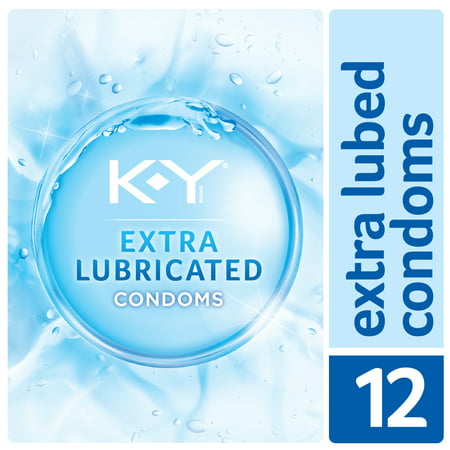 K-Y Condoms Extra Lubricated Latex Condoms, Ultra Thin with Extra Lubricant, 12