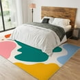 thumbnail image 3 of Watercolor Doodle Geometric Area Rug, Modern Art Front Entrance Carpet, Printed Rugs Soft Comfortable Low-Pile Noise Reduction for Boy Girl Tea Table Sofa Hallway 2x3ft, 3 of 7