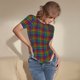 thumbnail image 3 of Fotbe Rainbow Houndstooth Body de Mujer con Cuello Redondo y Mangas Cortas, Sin Mangas Ajustado, Suave, Cómodo y Básico-Medium, 3 of 7