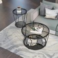 thumbnail image 2 of Gables Metal 2-Piece Coffee Table Set, Black Nickel and Gray, 2 of 3
