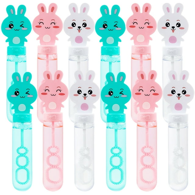 12 piezas de varita de burbujas de conejito, juguete para soplar burbujas, palo para soplar burbujas, varita de burbujas