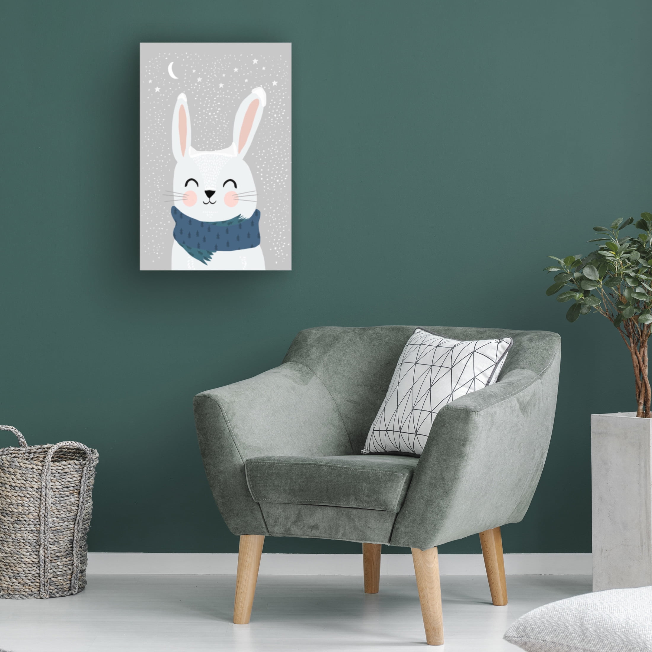 Canvas Wall Art - Treechild 'Snow Bunny' Wall Art for Living Room, Bedroom, or Office D?cor by Trademark Fine Art - 22 x 32 Inches