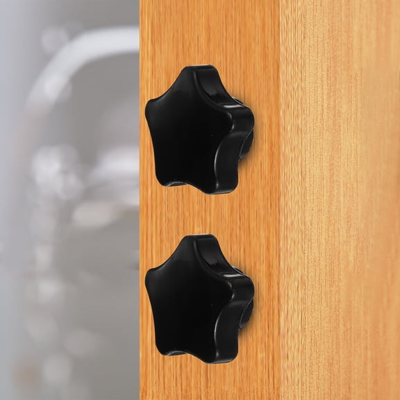 NICEXMAS 2-Pack Black Threaded Clamping Knobs with Stainless Steel for Home and Use