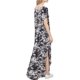 thumbnail image 3 of Vestido a juego con cuello en V, casual, holgado, manga corta, maxi con bolsillo, 3 of 4