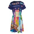 thumbnail image 5 of Small World Fantasyland Dress Fashion Beach Short Sleeve Dresses Female Party Printed Sundress, 5 of 7