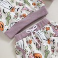 thumbnail image 5 of Okbabeha Toddler Baby Girl Halloween Outfit Pumpkin Ghost Sweatshirt Pants Infant Fall Winter Outfits Cute Baby Clothes, 5 of 7
