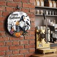 thumbnail image 2 of Welcome Sign for Front Door, Gnomes Halloween Round Metal Wall Art Wreaths, Horror Pumpkins Black Birds Trees Outdoor Indoor Wall Hanging Sign for Porch Decor Housewarming Gifts 7.9 Inch, 2 of 8