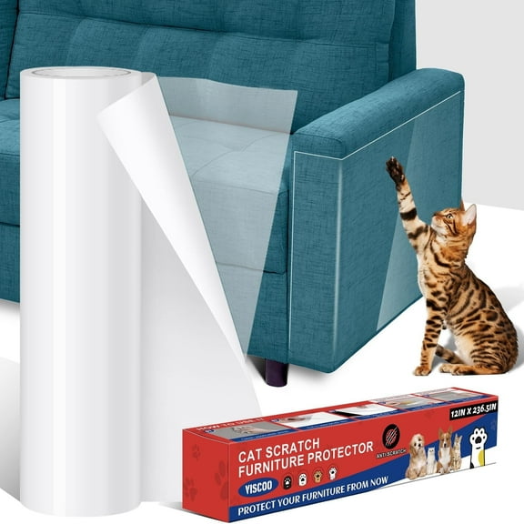 DIY.  STORE Clear Furniture Protector for Sofa, Trimmable DIY Furniture Protection Patch Anti Cat Scratch Adhesive Couch Protector with 50 Pins (236.5"x12")