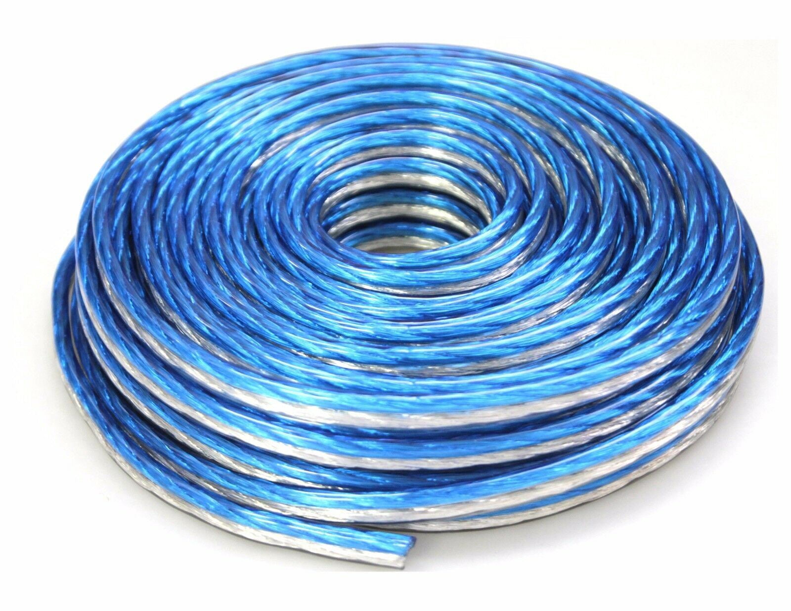 PRO Blue/Silver 100 Ft True 14 Gauge Marine Car, Home Audio Speaker Wire Cable