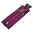 thumbnail image 2 of Toptie Unisex Suspenders Solid Color Y-Back Clip Suspender - 1 Inch Wide-ROSERED, 2 of 7
