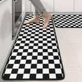 thumbnail image 2 of Kitchen Rugs Sets Of 2,Black White Checkered Pattern Anti Fatigue Kitchen Mat Rugs Non Slip Washable,Decorative Kitchen Floor Mats for Kitchen,Sink,Laundry,17"x47"+17"x47", 2 of 5