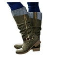 thumbnail image 4 of Wyzesi Bottes Rouges pour Femmes Bottes pour Femmes Mode Décontractée Chaudes Longues Bottes Talons Hauts Chaussures à Fermeture Éclair Bottes d'Hiver pour Femmes, 4 of 4