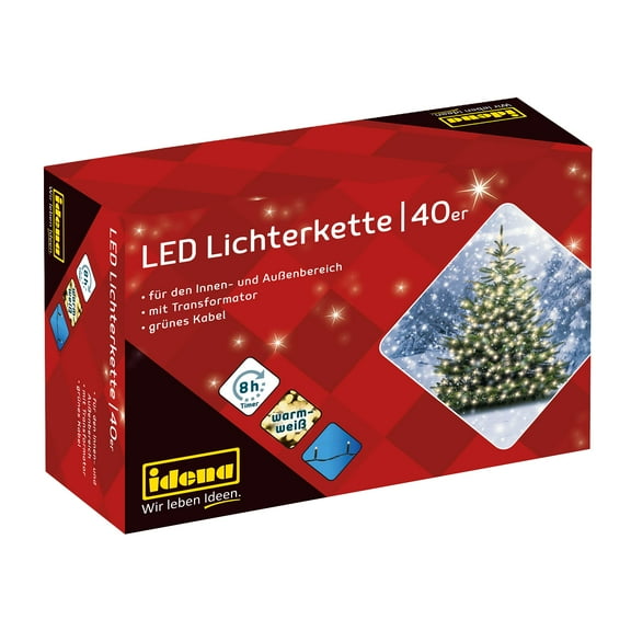 Idena 8325056 Fairy Lights 40 LEDs 12 m Outdoor Warm White 40 LEDs Warm White 1
