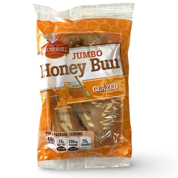 Cloverhill Jumbo Honeybuns, Glazed, Individually Packaged, Pack of 6
