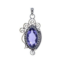 Iolite 925 Sterling Silver Pendant V9073, Iolite Pendant, Vivid Blue Pendant, Marquish Pendant, Handmade Jewelry Pendant,  Gift For Her