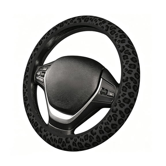 Universal 15 Inch Leopard‑Print Elastic Steering Wheel Cover, Non‑Slip Breathable Neoprene Wheel Sleeve, Stylish Auto Interior Accessory for Cars, SUVs, Trucks