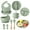 Army Green, variant on Silicone Baby Feeding Set, 8 Piece Baby Led Weaning Utensils Set, Baby Plates and Bowl Set, Baby Spoon and Fork, Sippy Cup with Straw, Baby Feeding Supplies Set