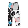 thumbnail image 4 of Disketp Panda Cute Pink Hearts Print Women'S Comfy Pajama Pants Casual Drawstring Palazzo Lounge Wide Leg Pants, 4 of 9