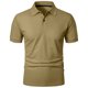 thumbnail image 4 of Manga Corta de Verano Tops de Color Sólido Casual Manga Corta Cuello Redondo Doblado Hendidura Superior, Camisa de Fibra de Poliéster para Hombres, Lavado de Manos, 4 of 5