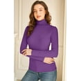 thumbnail image 2 of LAICAIW Women Turtleneck Tops Long Sleeve Fine-Ribbed Lightweight Stretch Base Layer Shirts, 2 of 4