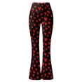 thumbnail image 5 of Women's Relaxed Fit Pant Elastic Waist Flared Leg Casual Trousers, 5 of 6