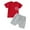 Red, variant on 2024 Sport Clothes for Baby Kids Boys Girls Short Sleeve Baseball Print T Shirt Pullover Tops Shorts Outfits