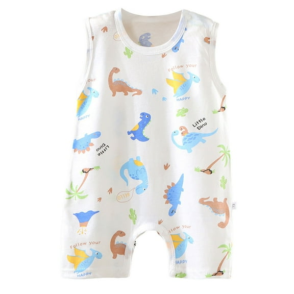 Splozh Baby Sleeveless Bodysuits Sleeveless Summer Clothes for Baby Boys and Girls Cotton Thin Cute Romper Sky Blue,12-18 Months