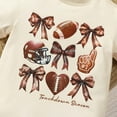 thumbnail image 4 of MEZZALL T-Shirts pour Filles Jour de Match T-Shirt à Manches Courtes Tout-Petit Saison de Football Enfants Nœud Hauts de Couette Polyvalents, 3-4 Ans, 4 of 7