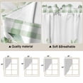 thumbnail image 5 of Eucalyptus Leaves Swag Curtains for Kitchen/Bedroom/Living Room, Sage Green Plaid Watercolor Scalloped Curtains 63 Inch Long, Rod Pocket Window Swag Topper Curtains Valances 2 Panels Set 36"x63", 5 of 8