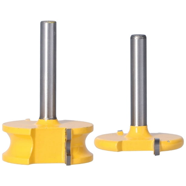 LYUMO Router Bit Set Joint Router Bits 2Pcs Router Bit Set 1 4in Shank Silver Yellow Bead Joint Routers Bits For Woodworking