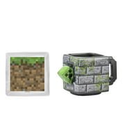 Zak Designs 2 pcs Coffee and Dessert Set Ceramic Sculpted Mug and Square Plate Minecraft Gift for Gamers