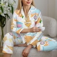 thumbnail image 6 of Honeii Icecream Truck print Women's Pajama Sets Long Sleeve Button Down Sleepwear Nightwear Soft Pjs Lounge Sets-Small, 6 of 7