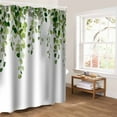 thumbnail image 5 of Green Eucalyptus Leaves Bathroom Curtain 96 Inch Shower Curtain with Hooks, Summer Watercolor Leaf Waterproof Polyester Bath Curtain Washable Bathtub Curtain 72''x 96'', 5 of 6