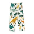 thumbnail image 4 of Sigee Dinosaurs and Tropical Leaves Print Women's Soft Pajama Pants - Breathable and Comfortable Lounge Sleep Bottoms with Elastic Waistband and Pockets-Large, 4 of 9
