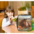 thumbnail image 6 of 10.5X9.5in Square Insulated Lunch Bag Leak-proof Lunch Box for Outdoor Work Picnic Farm Brown Horse, 6 of 6