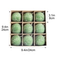 thumbnail image 3 of Hvmvliv 9 Pack Light Green Flocked Christmas Ball Ornaments with Glitter in Gift Box for Xmas Tree Decor, 3 of 6