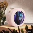 thumbnail image 6 of Yiaed Purple Sky Wolf Print Travel Jewelry Case Bridesmaid Gift Boxes Jewelry Travel Organizer Small Round Jewelry Box Mini Storage-Pink, 6 of 7
