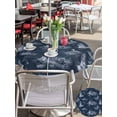 thumbnail image 5 of Outdoor Tablecloth with Umbrella Hole for Patio/Picnic/Party/Camping, Nautical Ship Waterproof Table Cloth Round Cover Washable, Farmhouse Blue Ocean Lighthouse Mountain (Dia 54"), 5 of 8