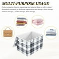 thumbnail image 7 of Black and White Grid Large Storage Bins with Linen Collapsible Lid Storage Box 16.7 x 12.6 x 11.8in, 7 of 7