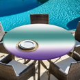 thumbnail image 6 of Turquoise Purple Ombre Round Tablecloth 55-60 Inch Round Fitted Table Cloth with Elastic Edge, Modern Color Gradient Abstract Art Waterproof Table Cover Protector for Outdoor Picnic Party Dining, 6 of 9