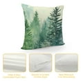 thumbnail image 4 of COMIO Pine Tree Throw Pillow Covers Watercolor Blue Green  Square Rustic Style Natural Forest Fog Print Decorative Pillowcase Spring Summer Cushion Cover for Home Sofa Bed Outdoor, 4 of 5