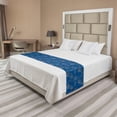 thumbnail image 1 of Magic Moon Bed Runner, Celestial Sun and Moon Night Sky Occult Mystic Depiction, Decorative Accent Bedding Scarf for Hotels Homes and Guestrooms, King, Sea Blue and Warm Taupe, by Ambesonne, 1 of 2
