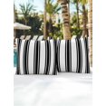 thumbnail image 4 of Outdoor Pillows Waterproof, Black Striped Throw Pillows with Inserts Included, Farmhouse Vertical Stripes Indoor Outdoor Decorative Lumbar Pillow for Bed/Couch/Patio 16"x16", 2Pcs, 4 of 8
